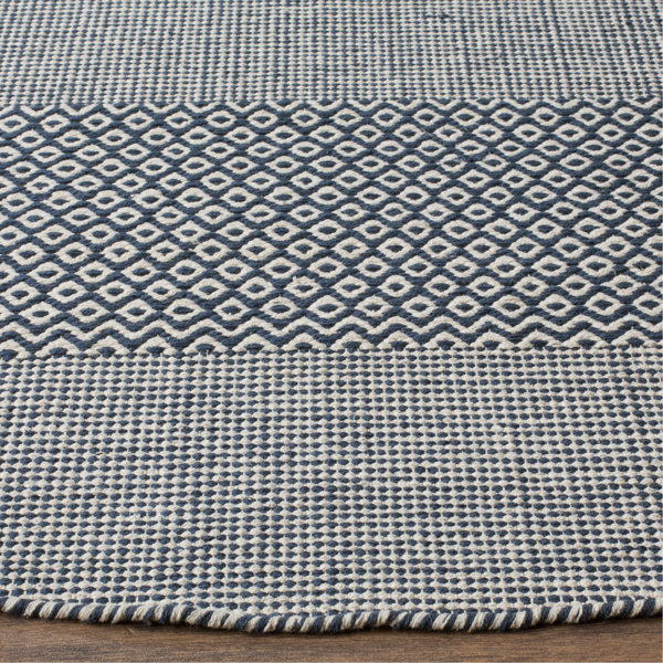 Union Rustic Annia Handmade Flatweave Cotton Ivory/Navy Rug & Reviews